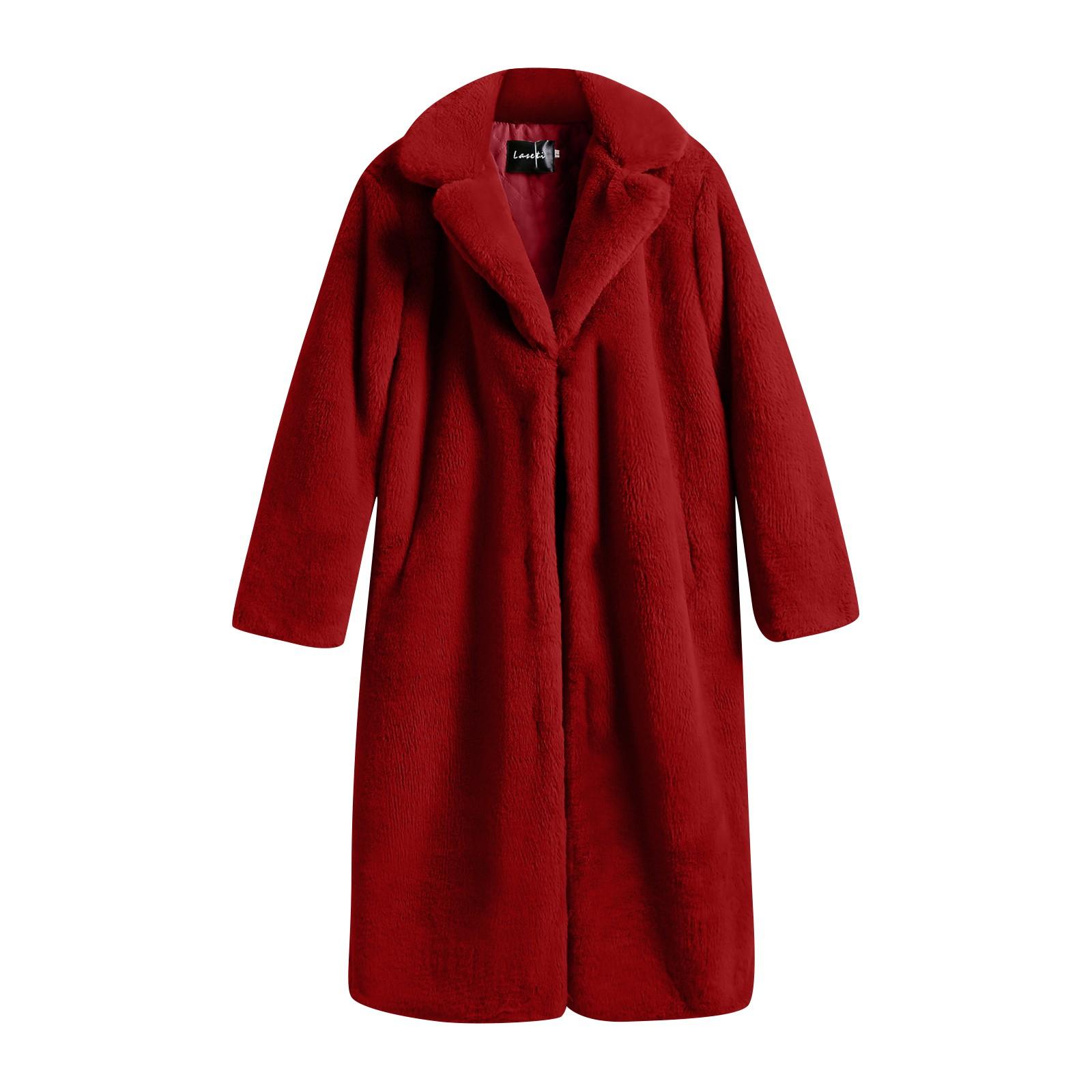 

Модное повседневное женское пальто для стрижки овец, женское шерстяное пальто средней длины XXXL винный