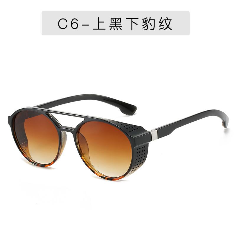 Steampunk Sunglasses Men Designer Classic Punk Round Shape Sun Glasses Male Classic Windshield Oculos Eye Wear Gafas De Sol UV400 Protection