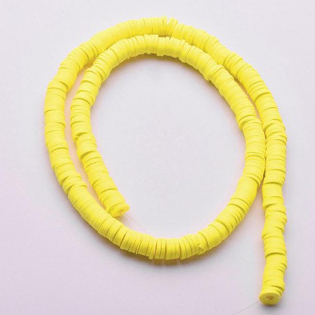 Yellow Flat Polymer Clay Bead DIY Decoration Polymer Clay Disc Beads for Necklaces Bracelets