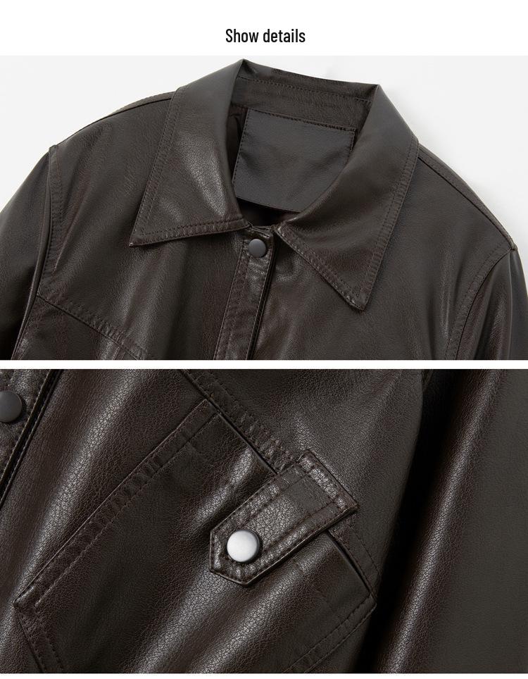 2025 Spring/Autumn Women's Sheepskin Leather Jacket - Short, Genuine Leather, Casual Style