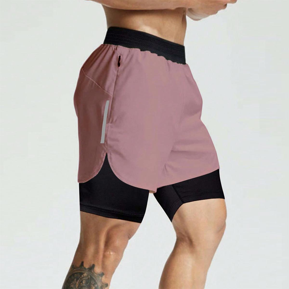 

Быстросохнущие спортивные компрессионные шорты для бега на лето XL розовый