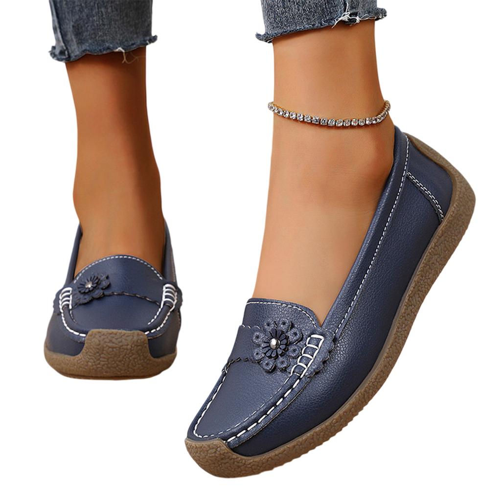 Damskie Mokasyny Ortopedyczne Buty Ortopedyczne Skórzane Mokasyny Buty Eleganckie Damskie Lekkie Płaskie Wygodne Codzienne - Buty do Chodzenia Z Kwiatkiem