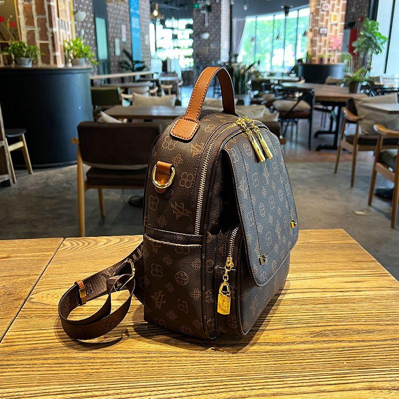 

Travel Genuine Leather Fashion Fancy Satchel Women s Backpack Coffee