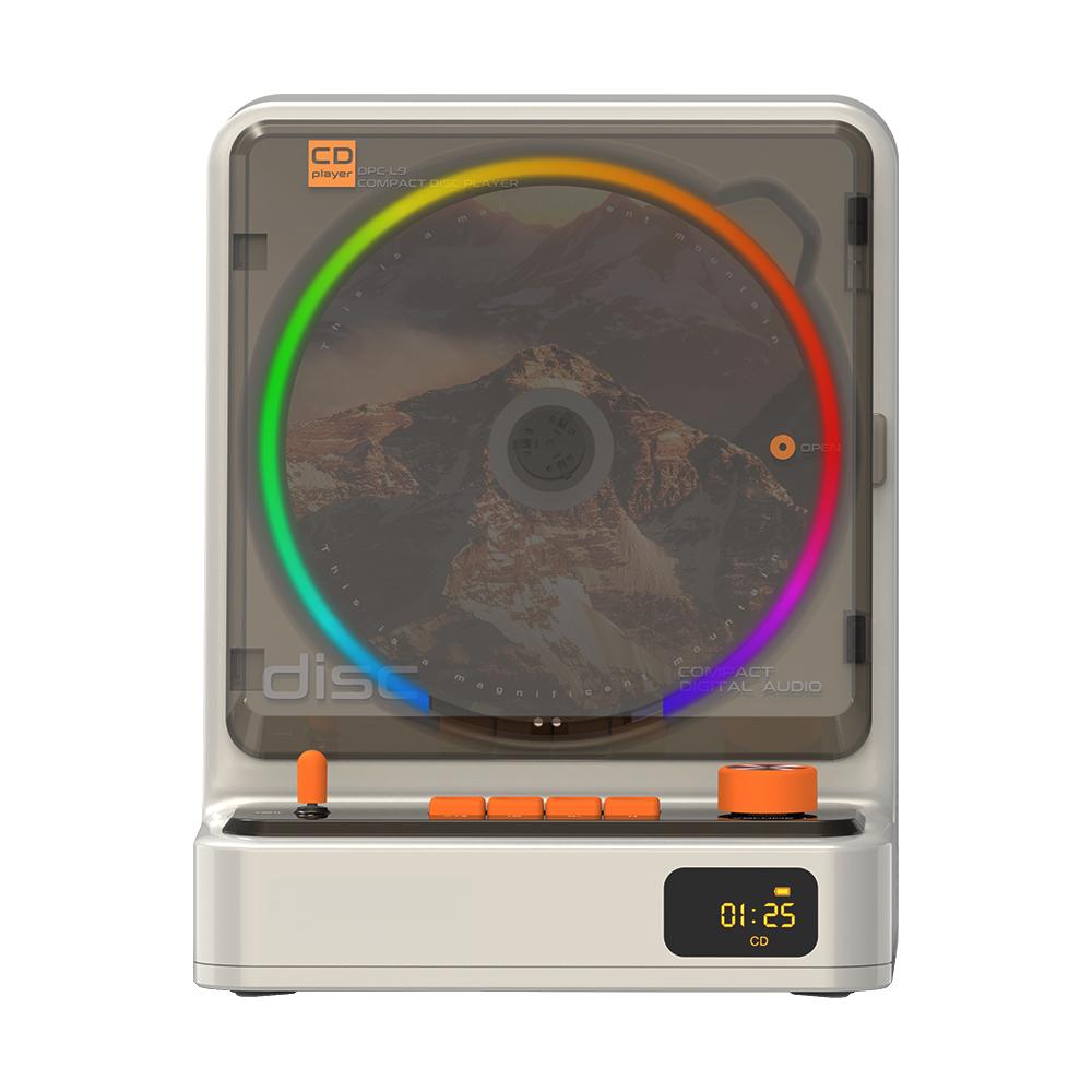 

Портативний CD-плеєр, Портативний CD-плеєр Hi-Fi Stereo з Bluetooth, Настільний плеєр Bluetooth для дому з пультом дистанційного керування, RGB-підсвічування