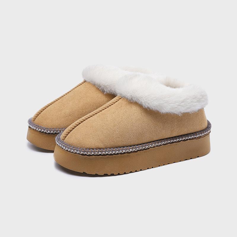 Men's cotton slippers autumn and winter new indoor home non-slip wool slippers outer wear plush warm thick-soled household cotton shoes