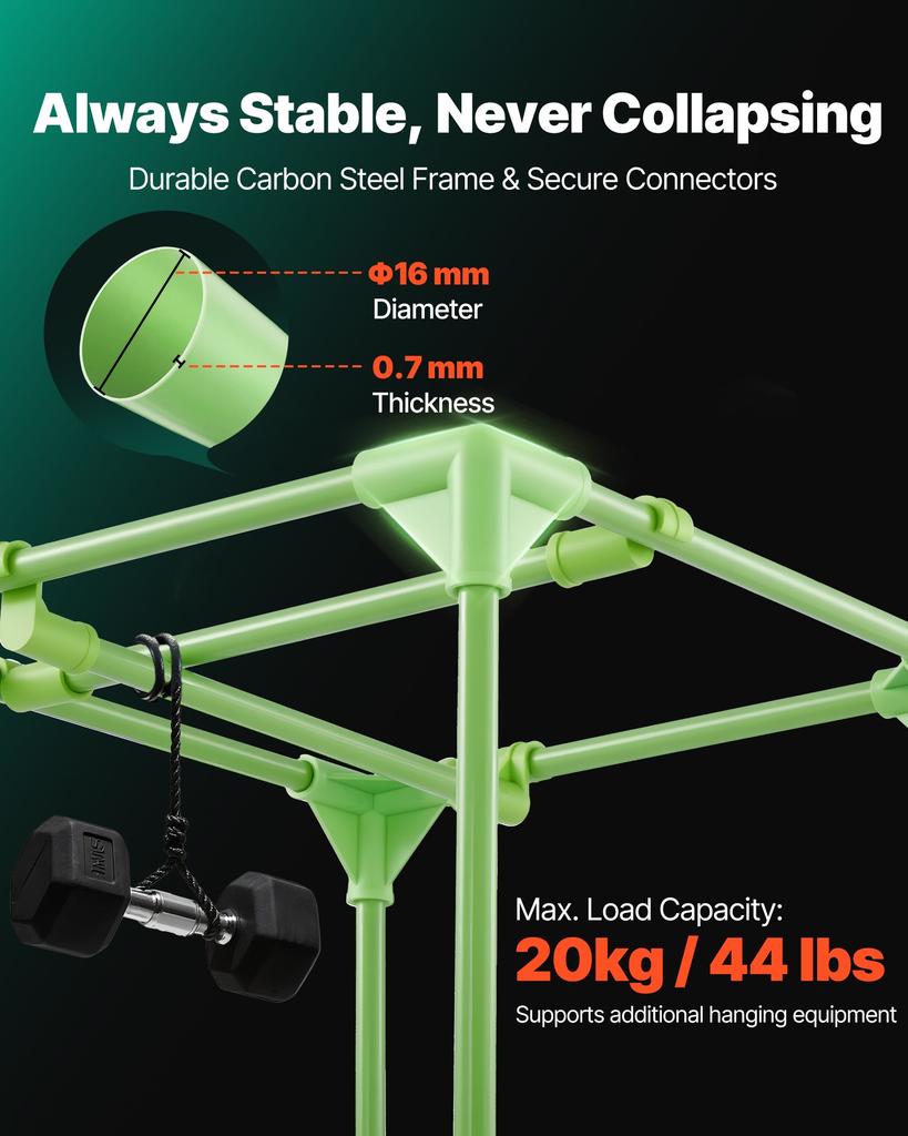 VEVOR Indoor Grow Tent, 100 x 100 x 200 cm, 600D High Reflective Mylar, Indoor Plant Tent with Observation Window, Floor Tray & Zipper