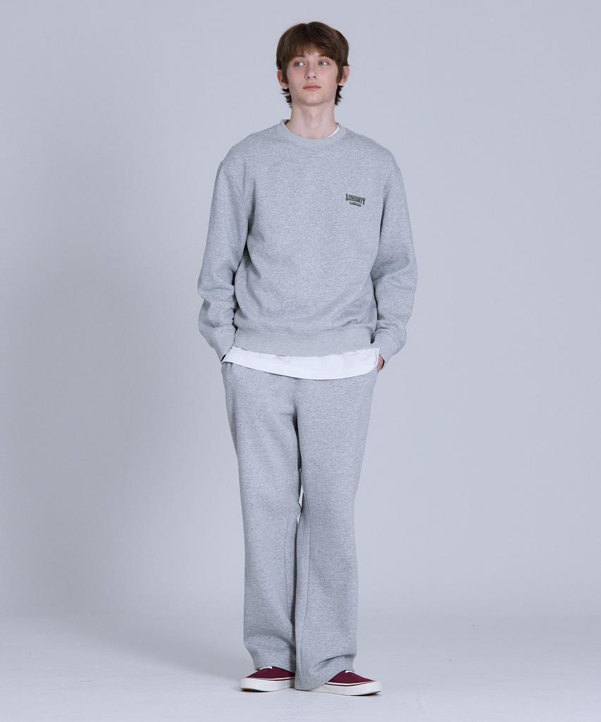 BASIC HOUSE Brushed Terry Straight Fit Pants Melange Grey Lapt7102