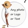 Custom Photo Round Beach Towel Print Any of Your Design for Travel Pool Swimming Bath Yoga Seaside Beach