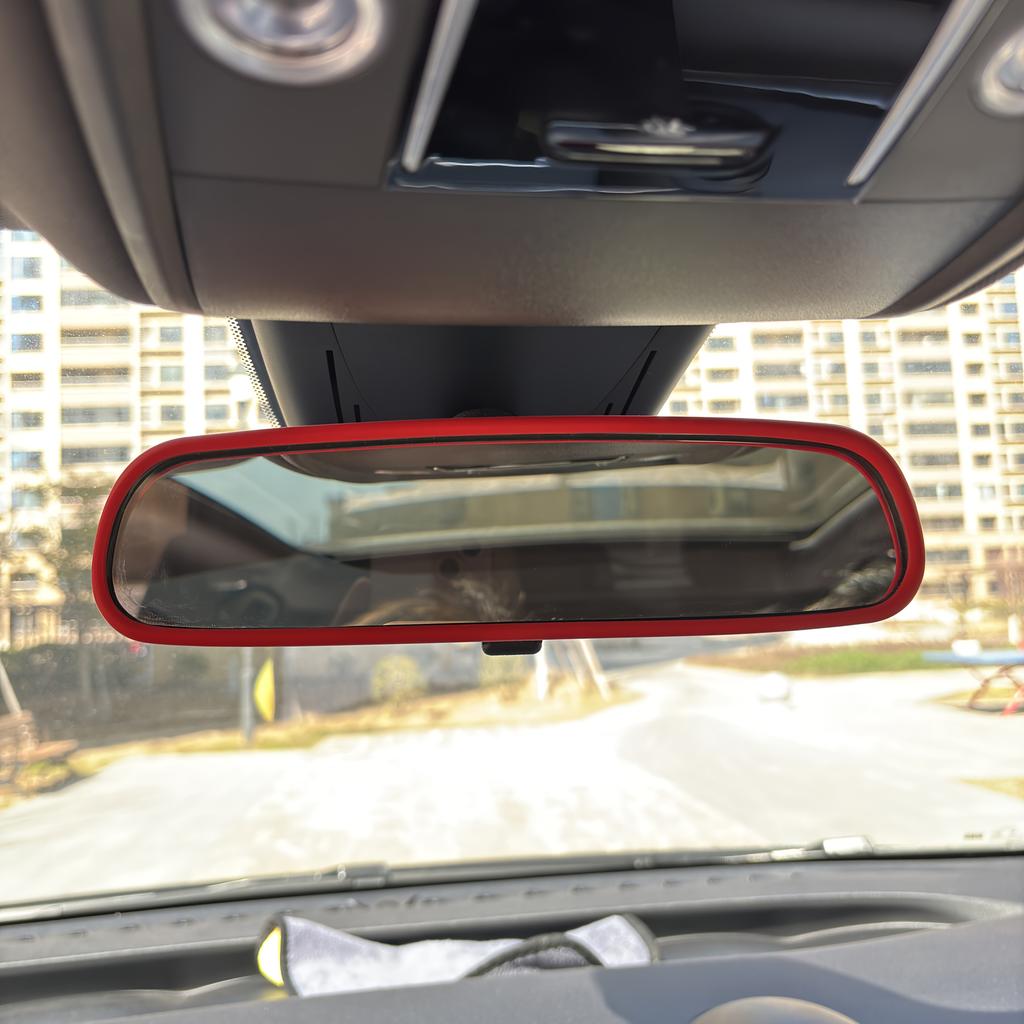Car Decoration with Interior Rearview Mirror Protective Cover, Multi-color Silicone Anti-collision, Universal Type