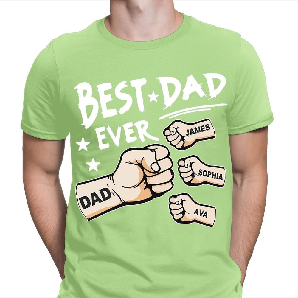 Best Dad Ever Personalised Fathers Day T Shirt Birthday Novelty Gift FD 2T1A1
