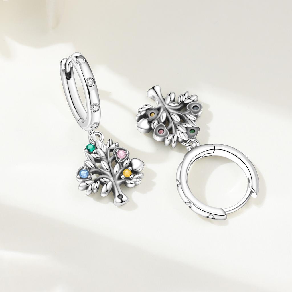 Fashion Copper Silver Plated Drop Earrings Women's Colorful Love Heart Zircon Earrings Fine Jewelry for Wedding Engagement Party