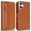 Applicable To iPhone16 Leather Case 17Pro Zipper Wallet Multi-card Oblique Span Protective Case S24Ultra Multi-function