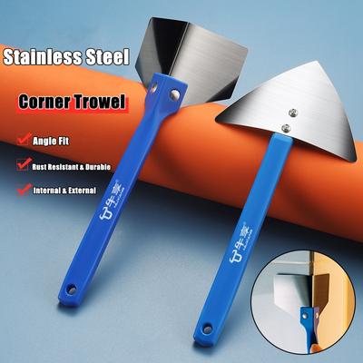 Stainless Steel Spatula Sealing Tools Corner Trowel Plastic Handle Trowel Painting Putty Internal External Corner Putty Scraper