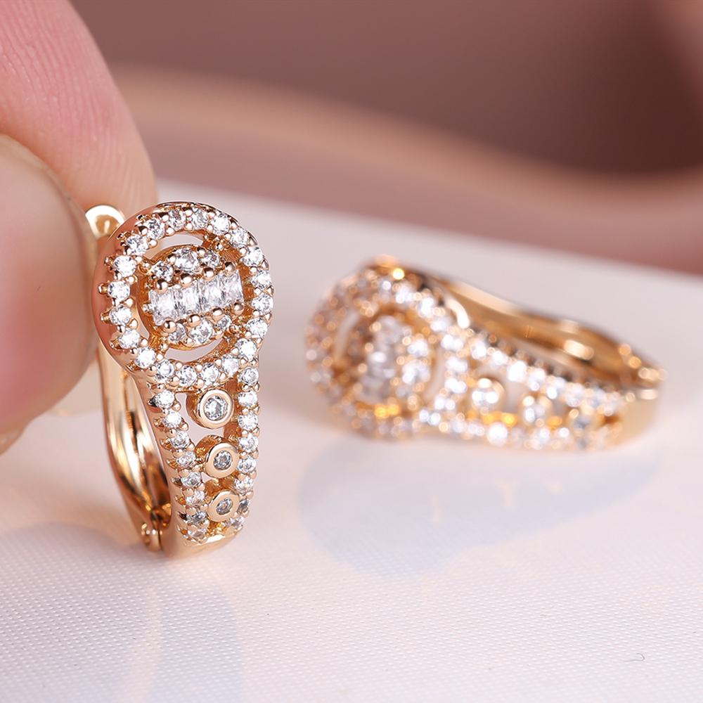 

Винтажные кубические циркониевые полые геометрические серьги-подвески для женщин, роскошные золотые украшения для вечеринки в подарок золотой