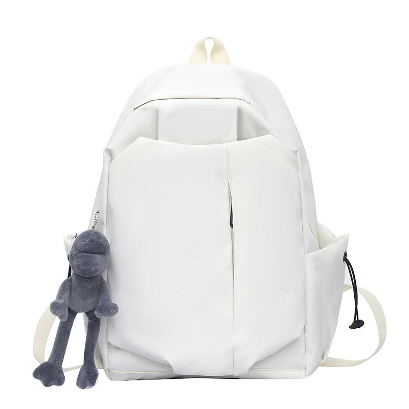 Schoolbag New Solid Color Simple Large Capacity Student Junior High School Primary School Backpack Lightweight Trendy Cool Men's and Women's