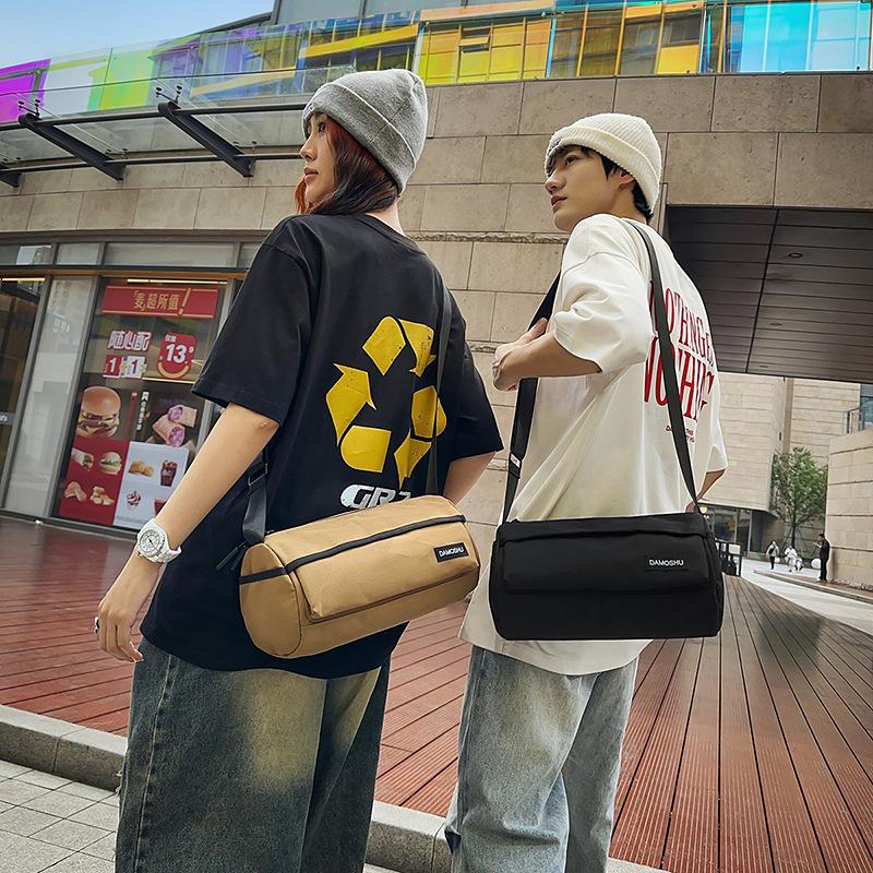 Nylon Solid Color Crossbody Bag Travel Sports Fitness Shoulder Bag