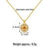 Diamond-Studded Vajra Cross Disc Pendant Women's Gold Necklace - Retro, Long-Lasting, Non-Fading Jewelry
