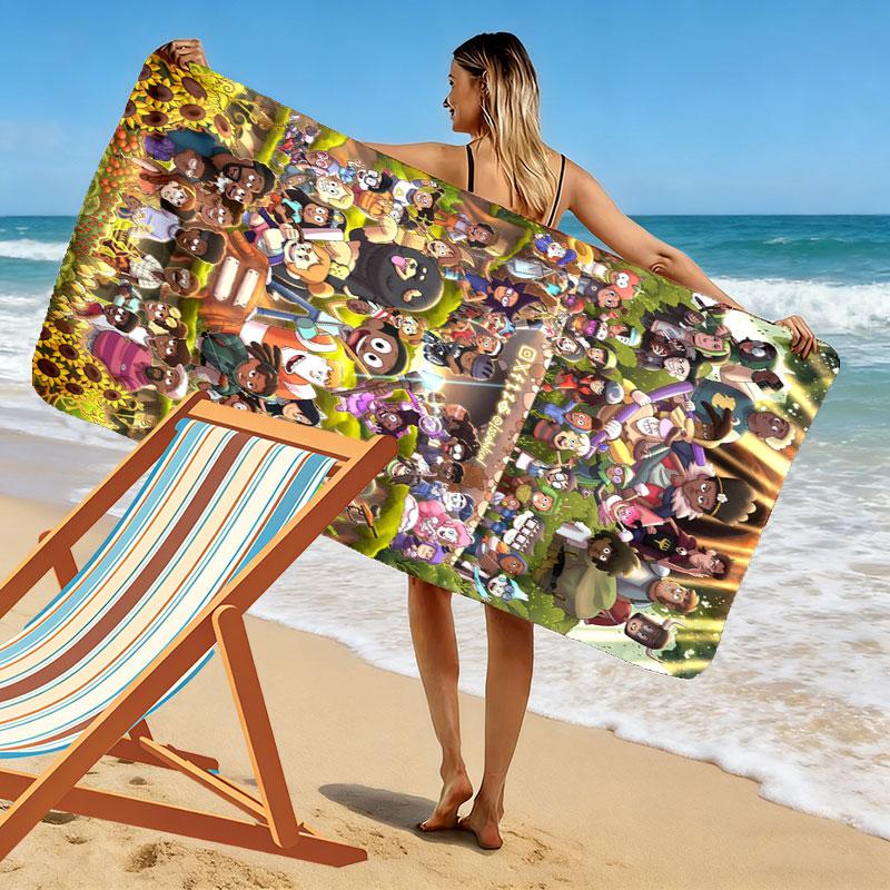 Creek Tribe Print Beach Towel, Large Soft Quick Dry Towel for Beach Camping Swimming