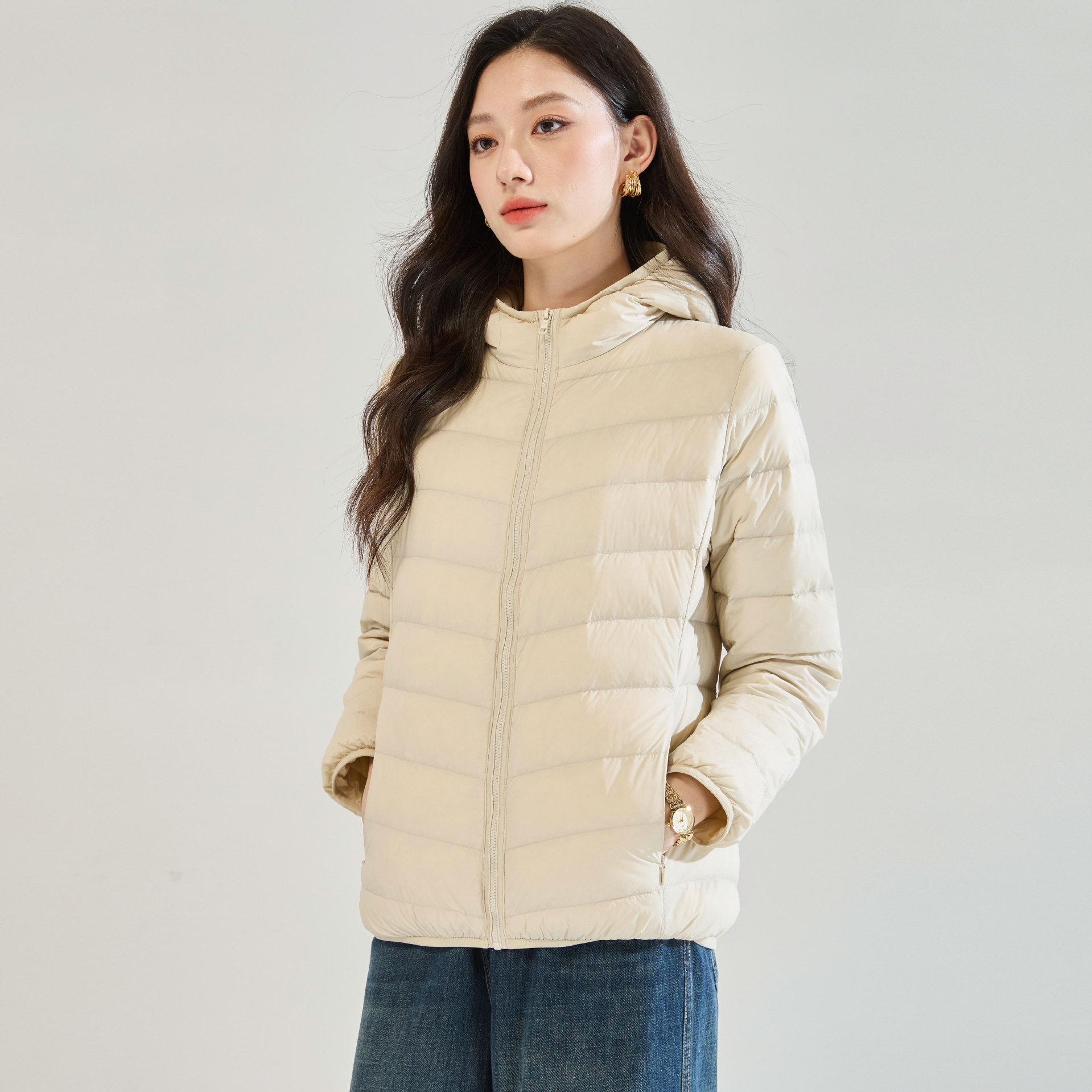 

Зимняя полосатая пуховая куртка с капюшоном - Теплая модная верхняя одежда L