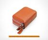 Anti-Magnetic RFID Cowhide Accordion Card & Coin Holder - Korean Style
