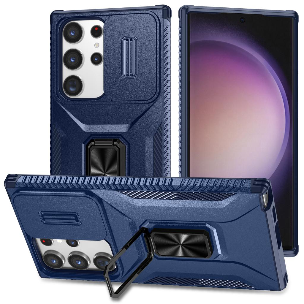 For Samsung Galaxy S23 Ultra Case Camshield Kickstand TPU+PC Anti-Slip Phone Cover