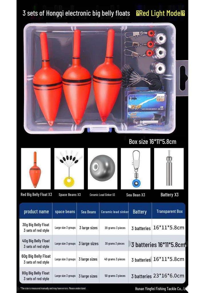 Luminous Color-Changing Big Belly Float Set for Carp Sea Fishing