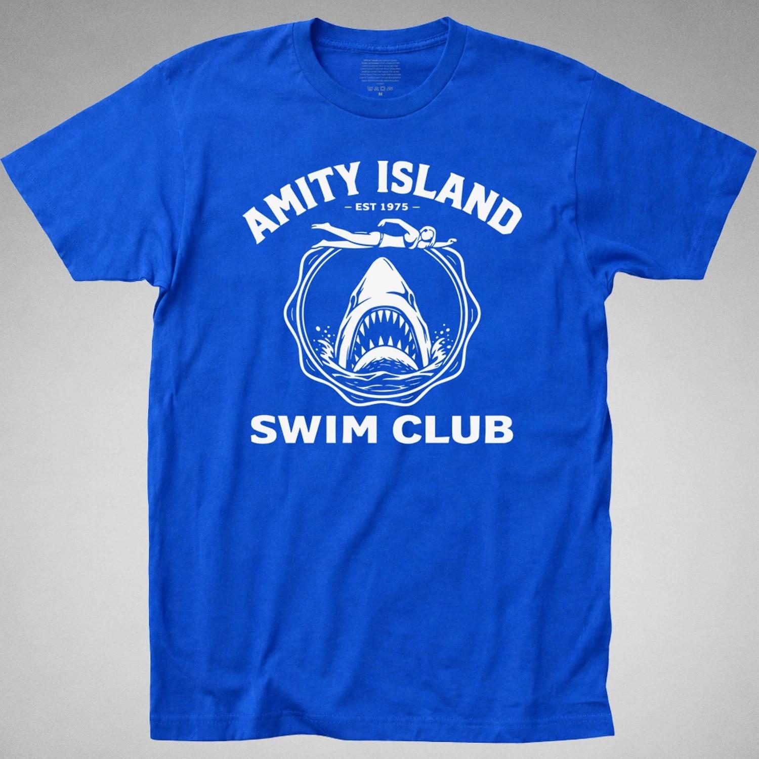 Jaws AMITY ISLAND SWIM CLUB T-SHIRT tee 1975 quint boat fishing shark hooper XL