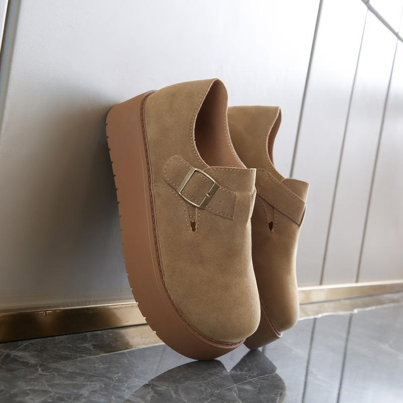 Женские сандалии на толстой платформе с толстой подошвой, повседневные, для девушек, сабо, увеличивающие рост, летние туфли-лоферы с закрытым носком, большие размеры EU:40