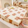 Little Bear Cute Microfiber Cartoon Bedding Set Single Fitted Sheet Set 2 Pcs,Includes 1 Fitted Sheet and 1 Pillowcases 75*50cm
