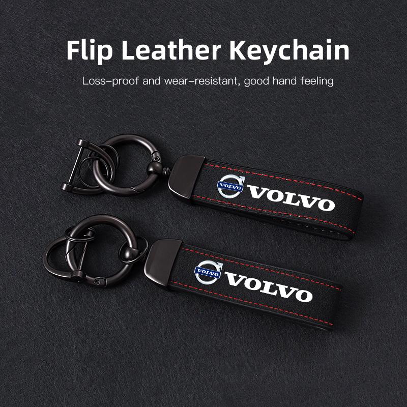 Car Suede Keychain Zinc Alloy Key Ring Accessories For Volvo XC90 V90 V60 XC60 V40 S80 S60 S90 C40 XC40 V70 XC70 C30 C70 EX90 Rd
