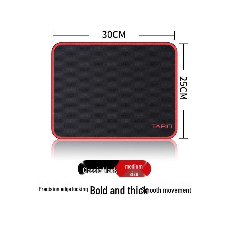 Red-Stitched XL Gaming Mouse Pad for Office and Esports
