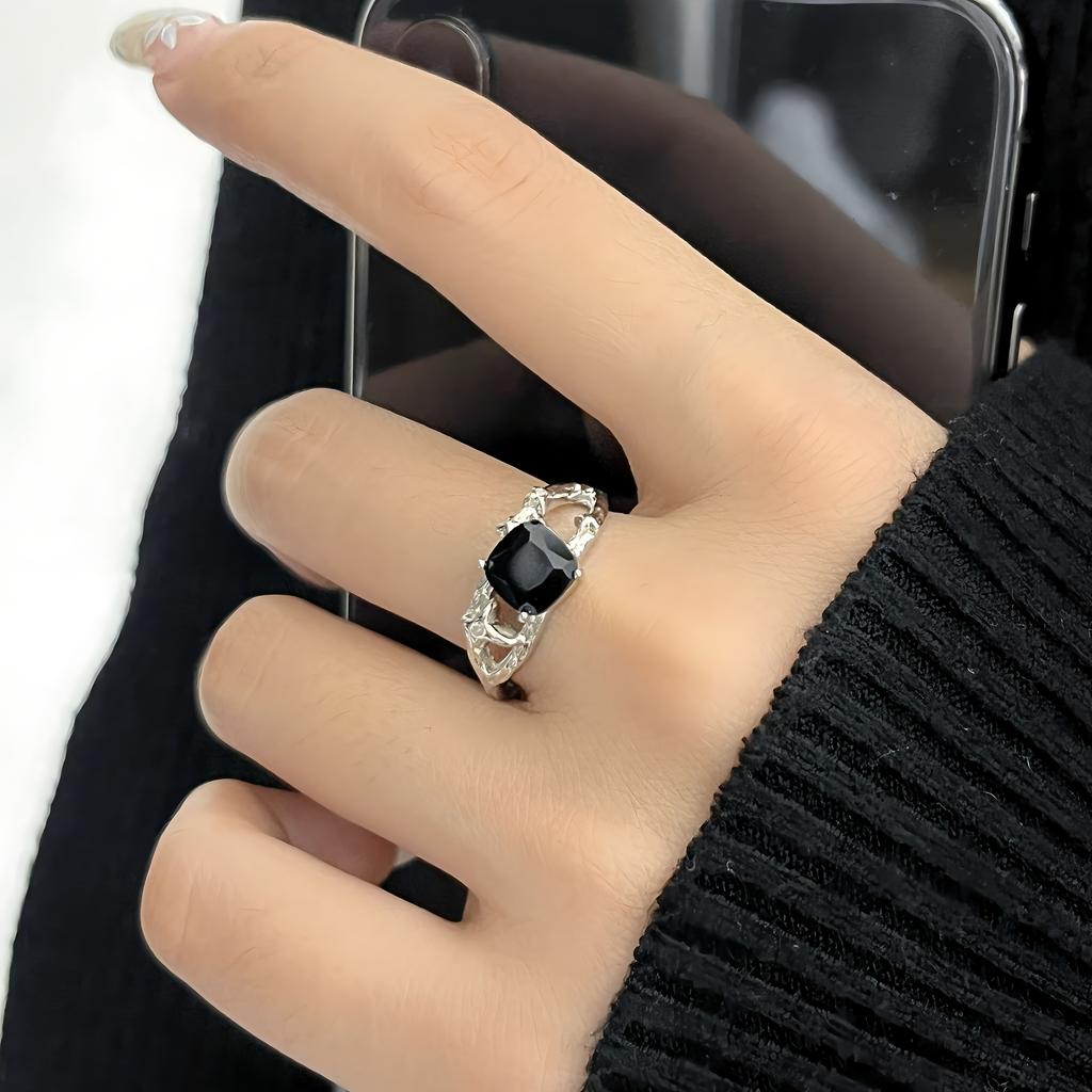 PANJBJ 925 Sterling Silver Multicolour Zircon Ring for Women Girl Fashion Sweet Versatile Jewelry Birthday Gift Dropshipping