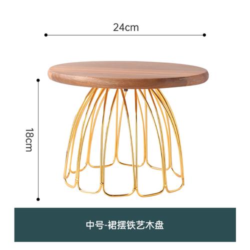 Wood High Feet Cake Stand Dim Sum Plate Ceramic Fruit Plate Dessert Plates Snack Tray Display Stand Bread Dish Refreshment Tray