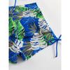 Tropical Leaf Print V Neck High Waist Bikini Sets - Drawstring Spaghetti Straps Boxer Short Bottoms Two Pieces Swimsuit, Women's Swimwear & Clothing