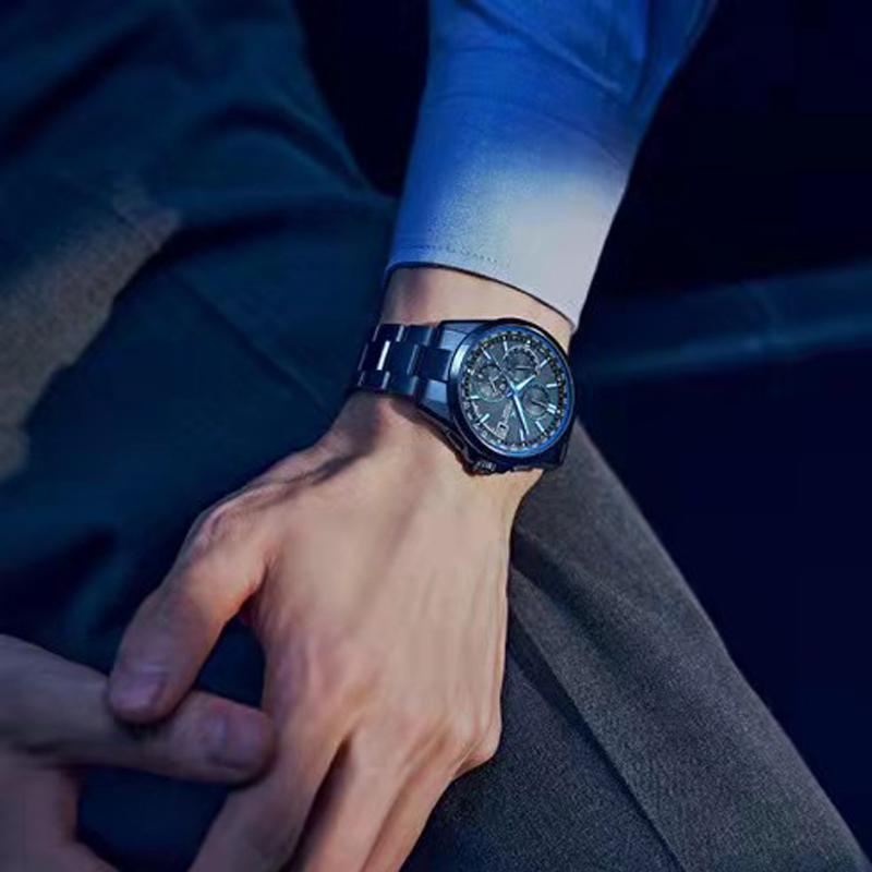 Casio Casual Business Waterproof Artificial Sapphire Three-hand Six-station Radio Wave Solar Quartz Movement Titanium Watch Strap OCW-T2600B-1AJF