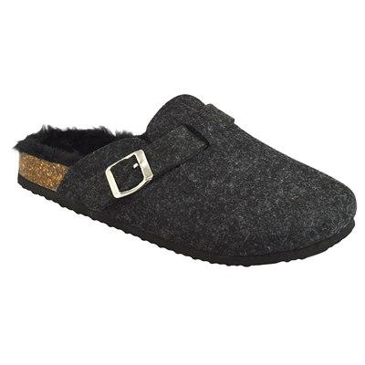 Slumberzzz Womens/Ladies Fur Lined Felt Mule