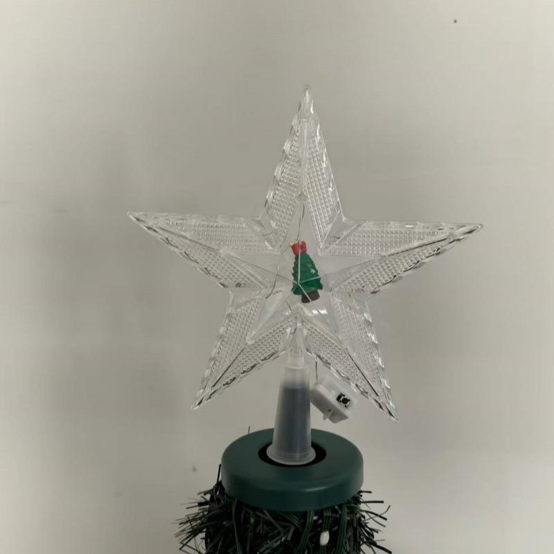 New 20cm Double-layer Five-pointed Star Snowman Tree Topper Light