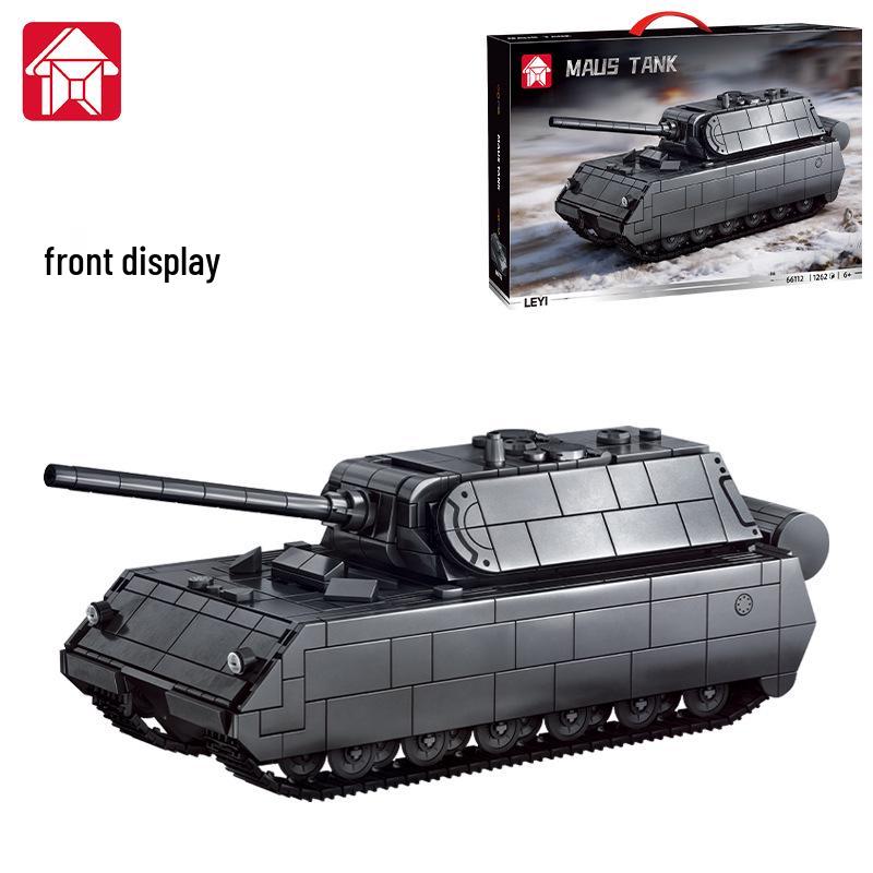 LeYi WWII German Army Maus Heavy Tank Model Building Blocks Toy