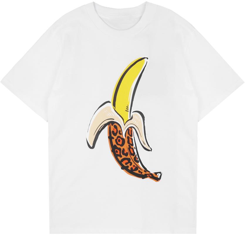 COTTON 100% Hot European and American Funny Banana Undress Short-sleeved Women's T-shirt Tops  Oversized T Shirt