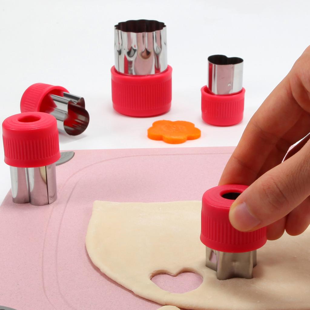 12Pcs/Set Rice Vegetable Fruit Cutter Mold Flowers Cartoon Stainless Steel Cake Cookie Biscuit Cutting Shape Tools