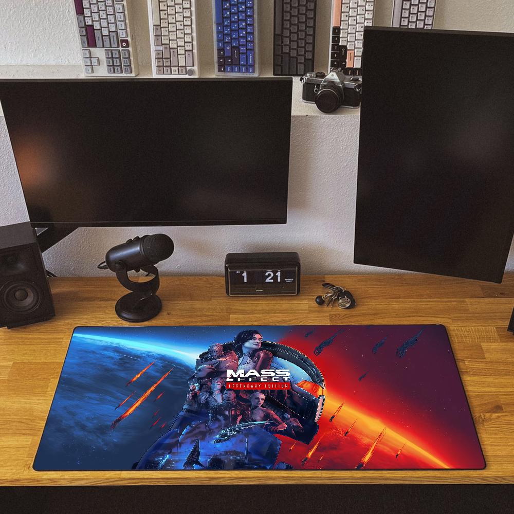 Mass Effect L-Legendary Edition Game Mouse Pad Large Desk Mat Keyboard Ergonomic Office Rubber PC Non-slip Anti-fray Home Custom