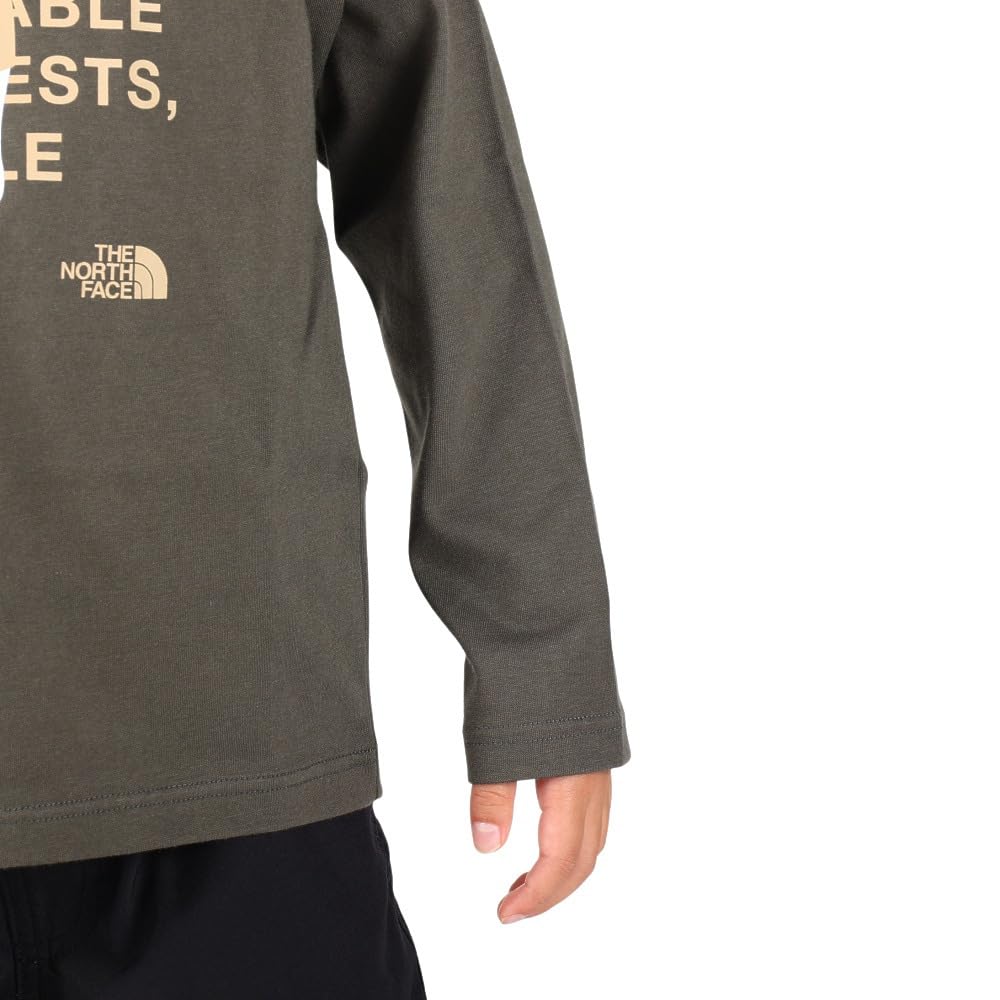The North Face Long Sleeve Shiretokotoko Organic Shiretoko New Size 120 Kids' Tee, Unisex, Cotton, Taupe,