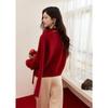 Mishow New Year Red Dog Jacquard Knit Sweater