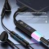 MH657B Type-C to 3.5mm Audio Adapter 4 Sound Modes In-line Control HiFi Sound Converter with RGB Light