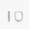 Ailmay 925 Sterling Silber Modische Quadratische Schnalle Zirkonia Französische Creolen für Damen Hochzeitsfeier Feiner Schmuck Geschenke