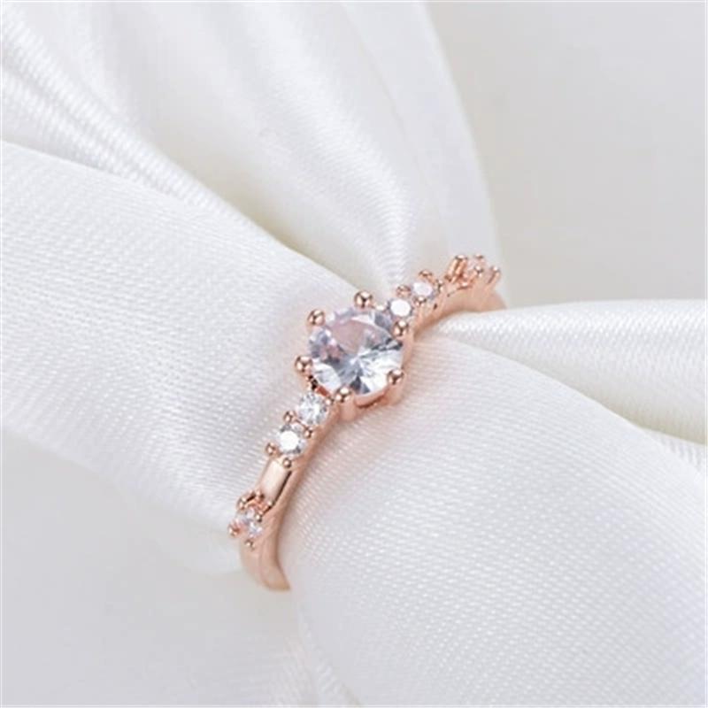 Simple Wedding Engagement Women Accessories Elegant Finger Jewelry Simple Exquisite Shiny Zircon Ring