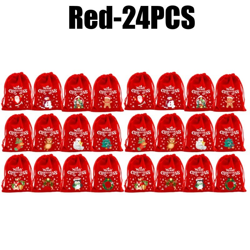 Christmas Velvet Drawstring Bag Candy Gift Pouch for Party Favors Holiday Decorations Christmas Tree Fillers Home New Year