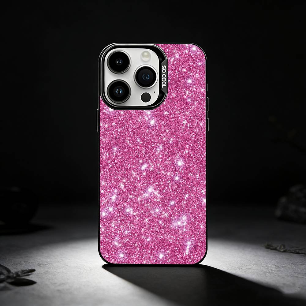 

Dazzling Pink GIRL G-Glitter Phone Case For iPhone 17,16,15,14,13,12,11 Plus,Pro Max,XS,Colored silver phone case iPhone14Plus