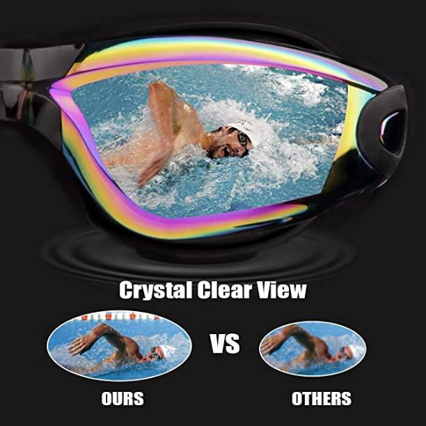 Comfortable Durable Silica Sports Glass Swim Goggles with Silicone Gasket Anti-Fog Feature Accessories Adults Swimming Pool Use