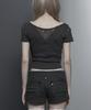 ETRE AU SOMMET Bust Line Pintuck Detail Top (Dark Gray)